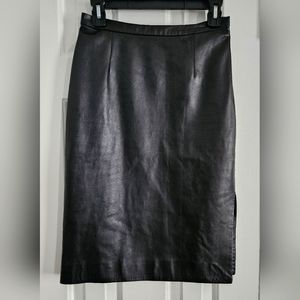 Charles Chang-Lima 100% Lamb Black Leather Skirt Size 4